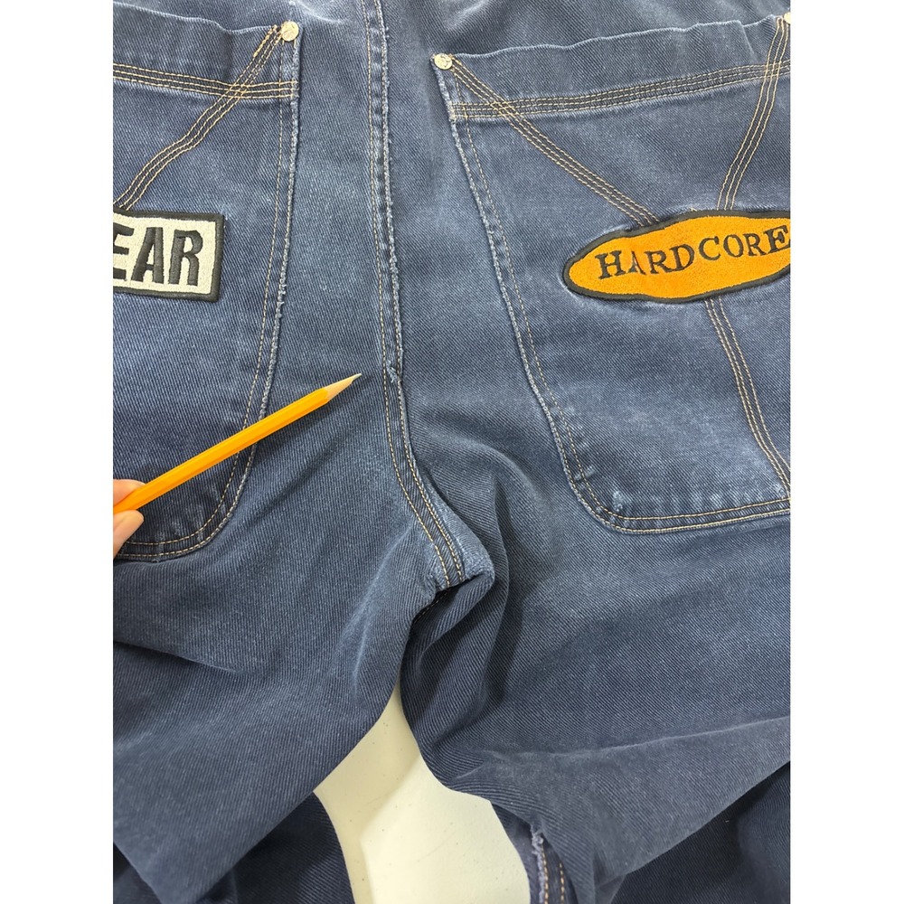 Y2K 48 Jeans Mens 38 Thrashed Hip-Hop Skater‎ Baggy Carpenter Jeans Patches - Picture 9 of 11